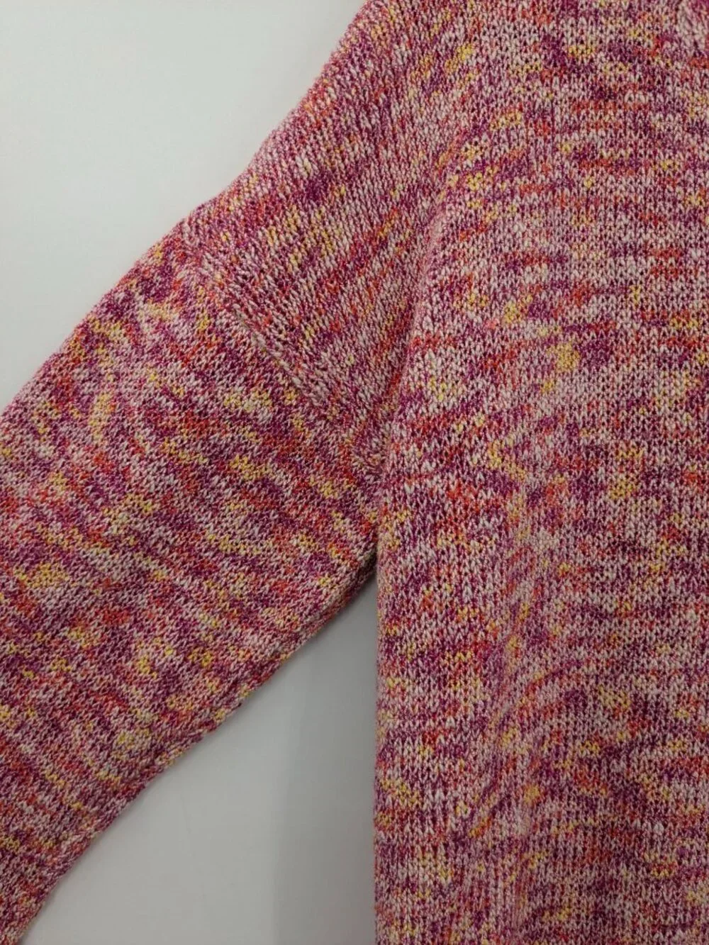 J Crew Marble Knit Sweater V Neck Pullover Bell Sleeve Cottage Casual Y2K Medium